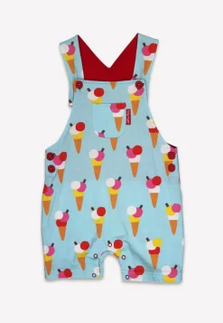Organic Ice Cream Cones Print Dungaree Shorts