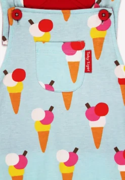 Organic Ice Cream Cones Print Dungaree Shorts