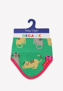 Organic Kitten Print Dribble Bib