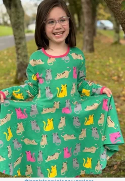 Organic Kitten Print Skater Dress