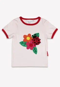 Organic Ladybird Applique Short Sleeved T-Shirt
