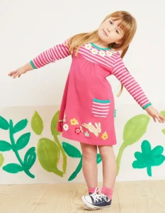 Organic Leaping Bunny Applique T-Shirt Dress
