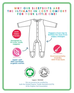 Organic Mouse and Mushroom Applique Sleepsuit