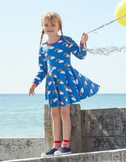 Organic Multi Rainbow Print Skater Dress