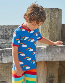 Organic Multi Rainbow Print Short-Sleeved T-Shirt