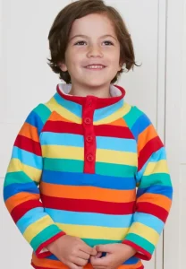 Organic Multi Stripe Cosy Fleece Sweatshirt