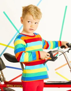 Organic Multi Stripe Long-Sleeved T-Shirt