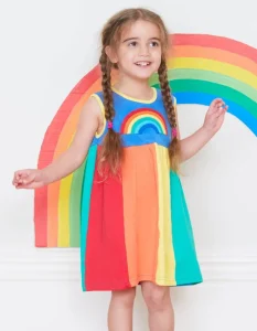 Organic Multi Stripe Pinafore Dress