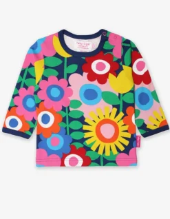 Organic Navy Flower Power T-Shirt