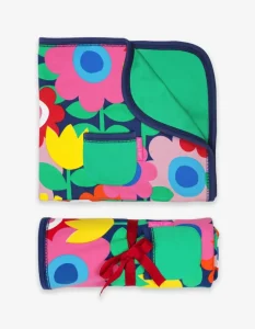 Organic Navy Flower Power Blanket