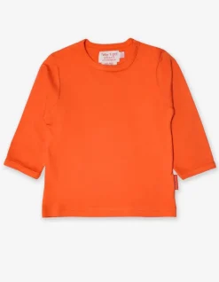 Organic Orange Basic Long-Sleeved T-Shirt