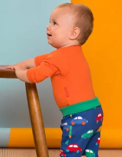 Organic Orange Basic Long-Sleeved Baby Bodysuit