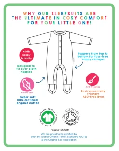 Organic Pear Print Babygrow