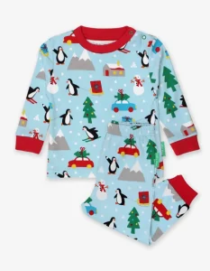 Organic Penguin's Christmas Print Adult Pyjamas