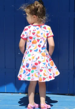 Organic Picnic Print Short Sleeved Skater Dress