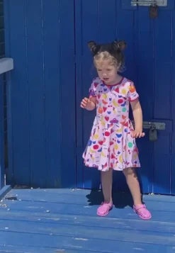 Organic Picnic Print Short Sleeved Skater Dress