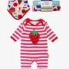 Organic Picnic Strawberry Applique Baby Bundle