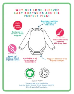 Organic Pink Basic Long-Sleeved Baby Bodysuit