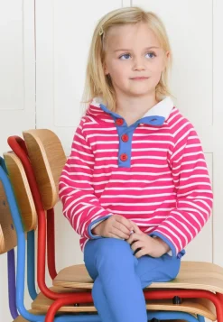 Organic Pink Breton Cosy Fleece Sweatshirt