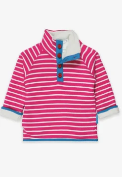 Organic Pink Breton Cosy Fleece Sweatshirt