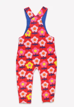 Organic Pink Flower Print Dungarees