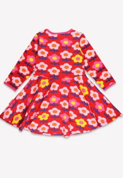 Organic Pink Flower Print Skater Dress