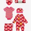 Organic Pink Flower Print Baby Bundle