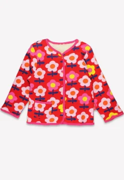 Organic Pink Flower Print Reversible Jacket
