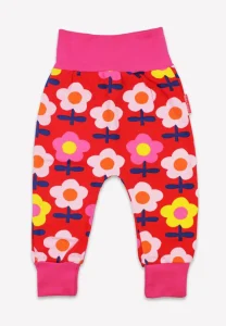 Organic Pink Flower Print Yoga Pants