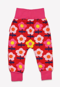 Organic Pink Flower Print Yoga Pants