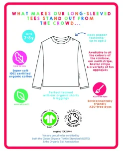 Organic Pink Kitten Applique Long-Sleeved T-Shirt