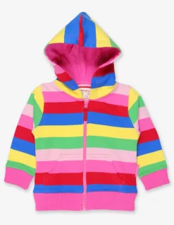 Organic Pink Multi Stripe Hoodie