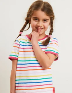 Organic Pink Rainbow Stripe T-Shirt