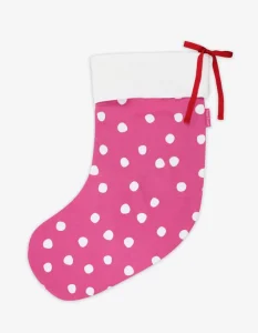 Organic Pink Snow Dot Christmas Stocking