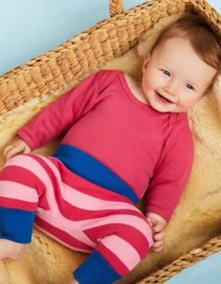 Organic Pink/Pink Stripe Yoga Pants