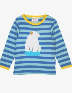 Organic Polar Bear Applique Long-Sleeve T-Shirt