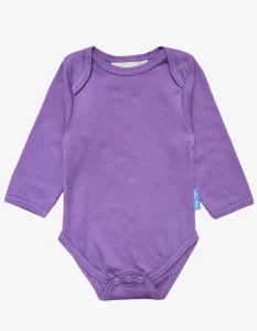Organic Purple Basic Long-Sleeved Baby Bodysuit
