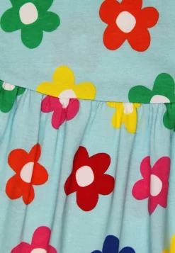 Organic Rainbow Bloom Print Summer Dress