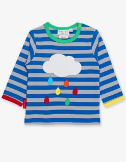 Organic Rainbow Raindrop Cloud Applique T-Shirt