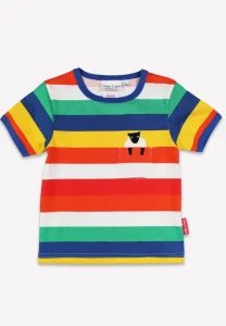 Organic Rainbow Sheep Pocket Applique Short-Sleeved T-Shirt