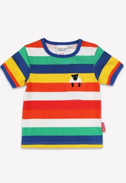 Organic Rainbow Sheep Pocket Applique Short-Sleeved T-Shirt