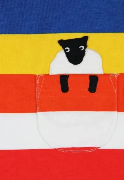 Organic Rainbow Sheep Pocket Applique Short-Sleeved T-Shirt