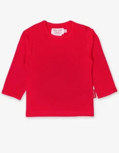 Organic Red Basic Long-Sleeved T-Shirt