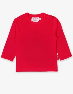 Organic Red Basic Long-Sleeved T-Shirt