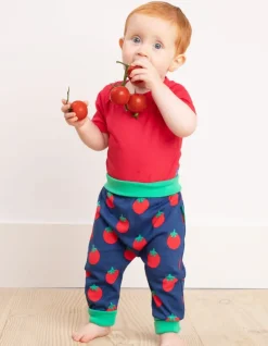 Organic Red Basic Short-Sleeved Baby Bodysuit