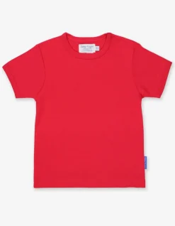 Organic Red Basic Short-Sleeved T-Shirt