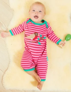 Organic Robin Applique Sleepsuit