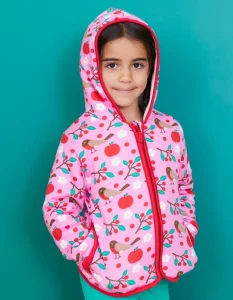 Organic Robin Print Fleece Hoodie