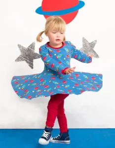 Organic Space Print Skater Dress