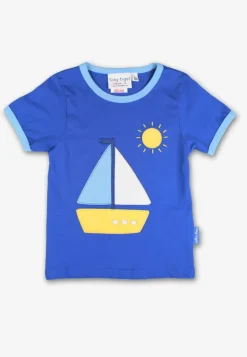 Organic St Ives Boat Applique Short Sleeved T-Shirt